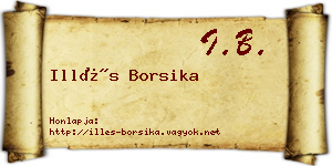 Illés Borsika névjegykártya